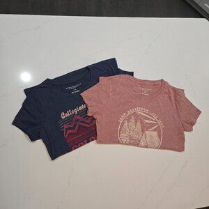 Aeropostale Applique Graphic Tee Camp Lake Colorado Set of 2 Large